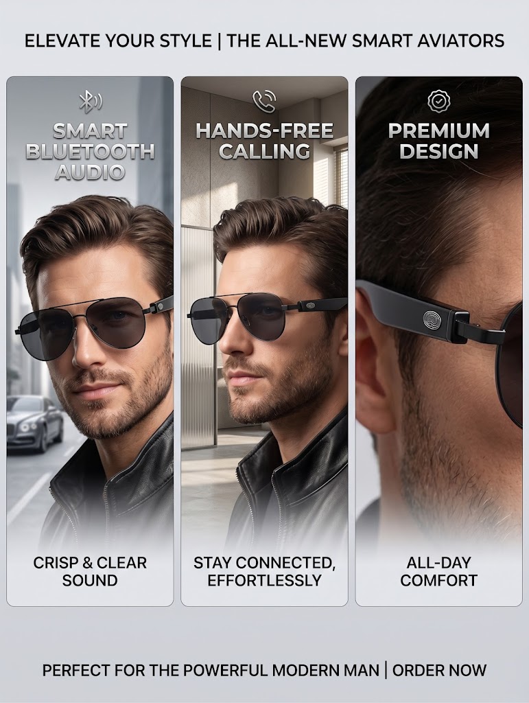 Bluetooth Smart Aviator Sungla - Sunglasses Aviator Polarized ulasan dan harga