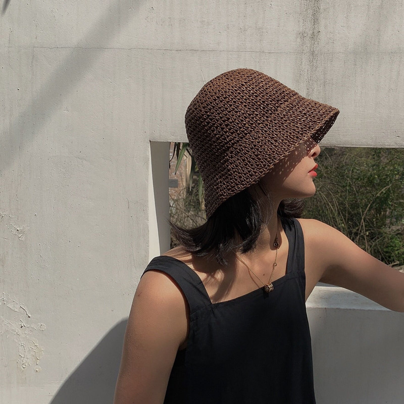 Foldable Handmade Woven Bucket - Bucket Hat Straw ulasan dan harga