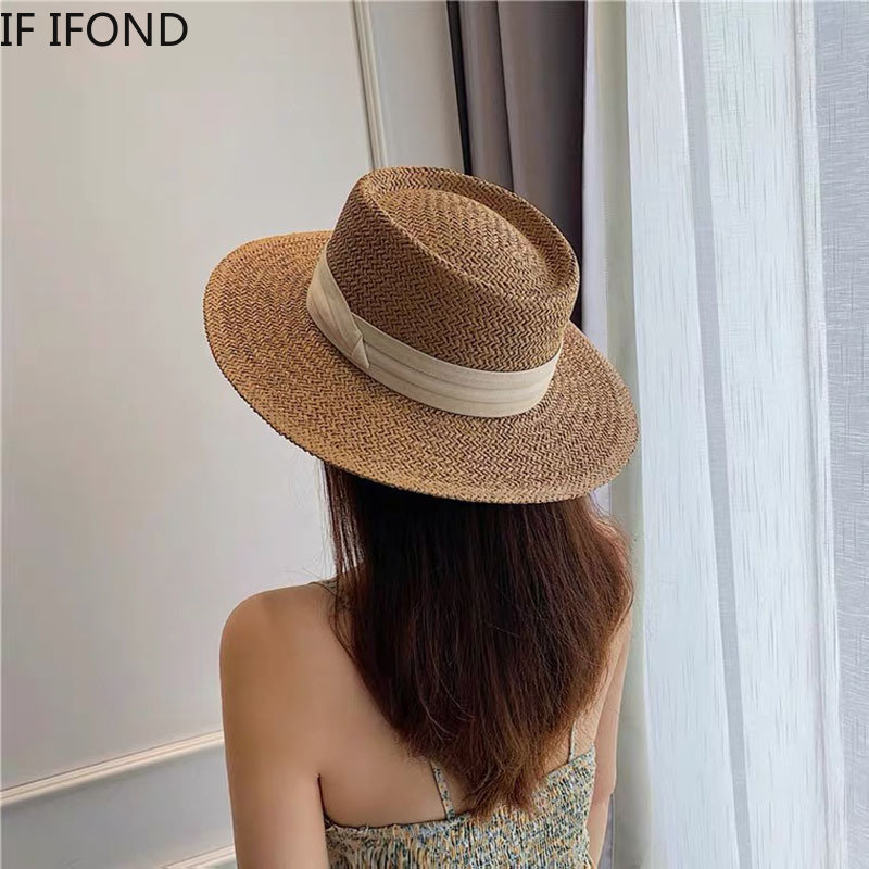 Spring Summer Breathable Straw - Bucket Hat Straw ulasan dan harga