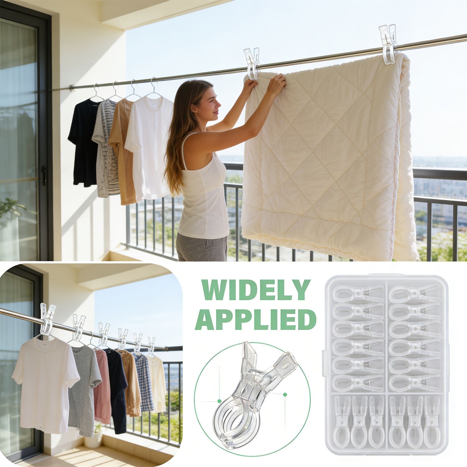 10PCS Clear Large Clothespins  - Beach Towel Large ulasan dan harga